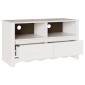 vidaXL Ντουλάπι TV Drammen Λευκό 99 x 43 x 55 εκ. Μασίφ ξύλο πεύκου