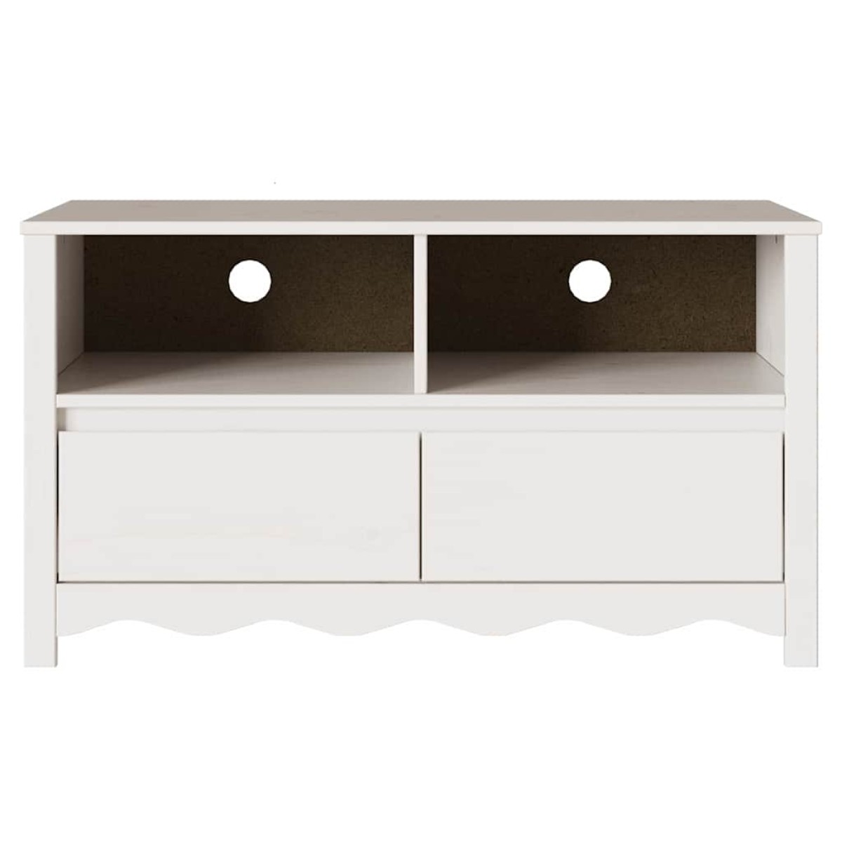 vidaXL Ντουλάπι TV Drammen Λευκό 99 x 43 x 55 εκ. Μασίφ ξύλο πεύκου