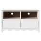 vidaXL Ντουλάπι TV Drammen Λευκό 99 x 43 x 55 εκ. Μασίφ ξύλο πεύκου