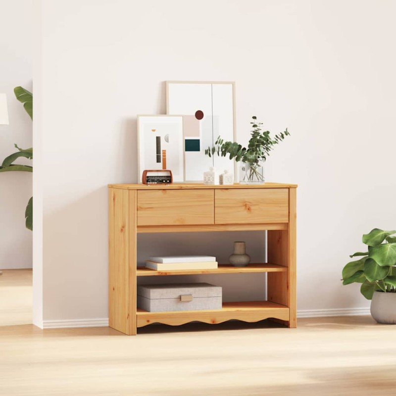vidaXL Τραπέζι κονσόλας με συρτάρι Drammen Δρυς 89,5 x 37 x 73 εκ