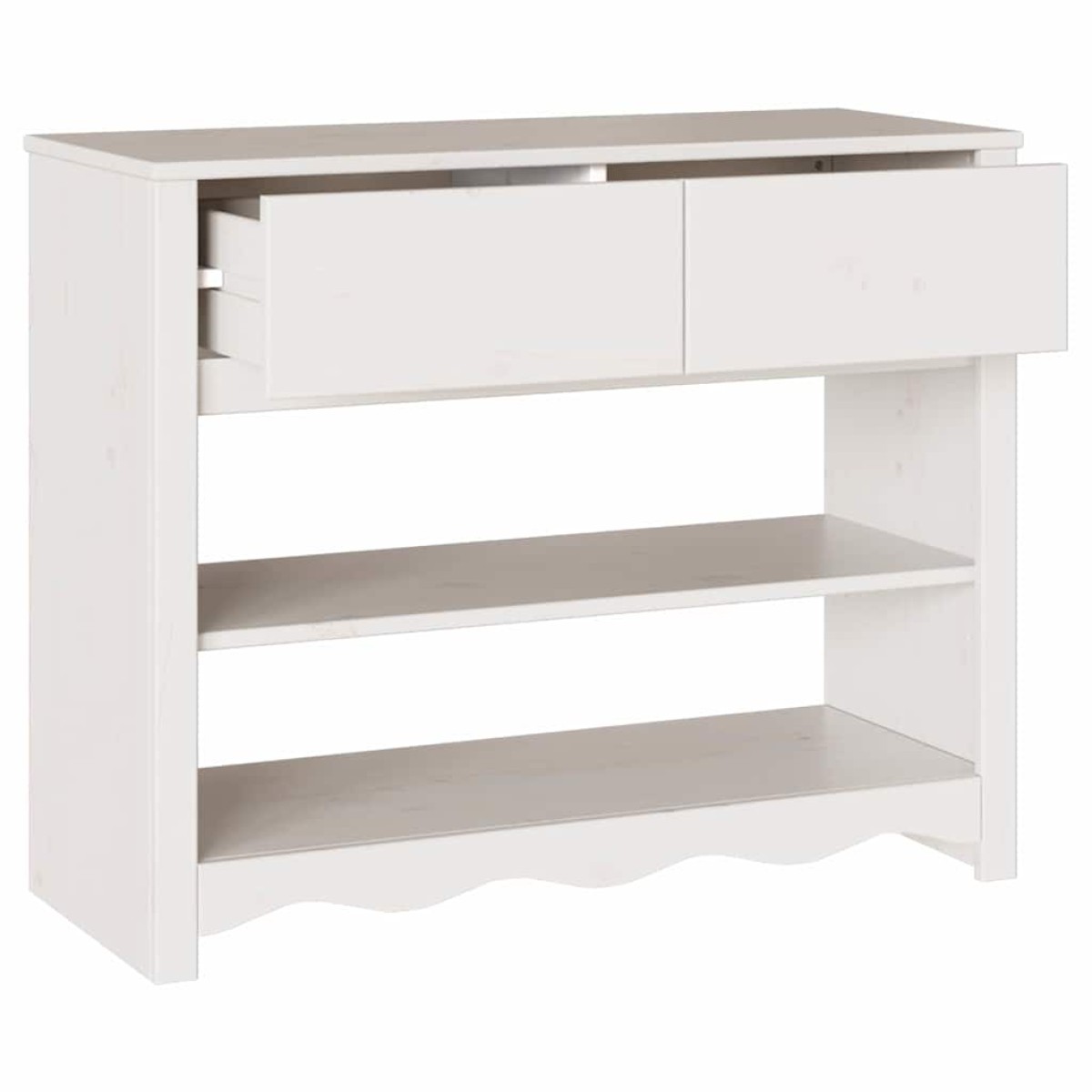 vidaXL Τραπέζι κονσόλας με συρτάρι Drammen Λευκό 89,5 x 37 x 73 εκ