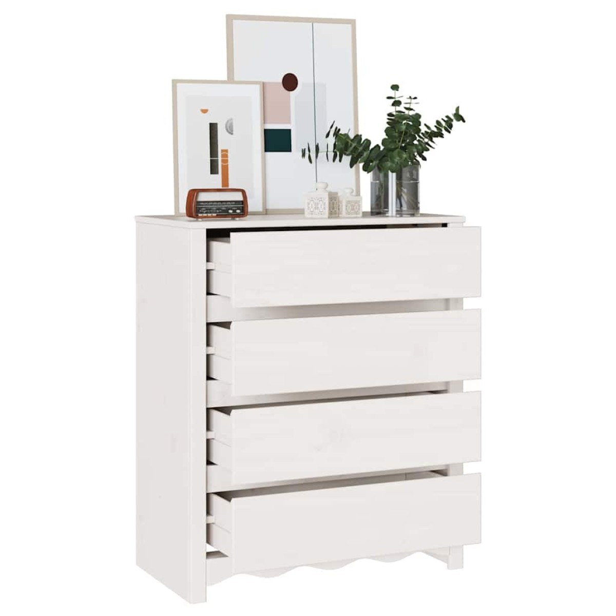 vidaXL Κουτί με συρτάρια με συρτάρι Drammen Λευκό 76,5 x 40 x 91 εκ