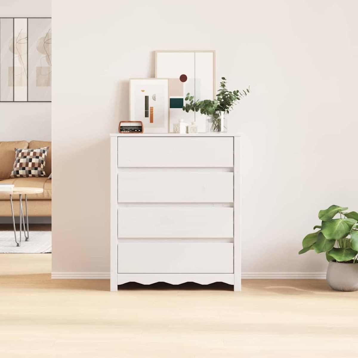 vidaXL Κουτί με συρτάρια με συρτάρι Drammen Λευκό 76,5 x 40 x 91 εκ