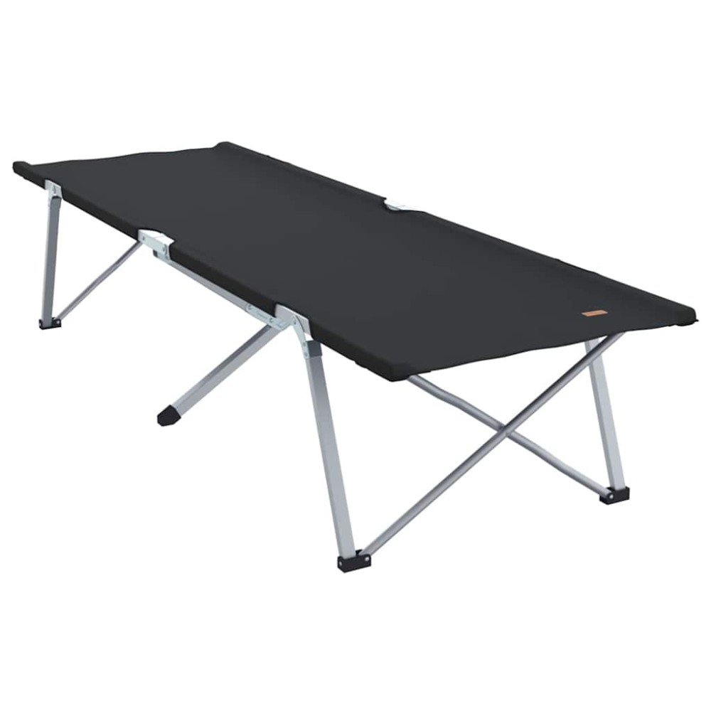 vidaXL Αναδιπλούμενο Κρεβάτι Κάμπινγκ Μαύρο 194 x 62,5 x 42,5 εκ