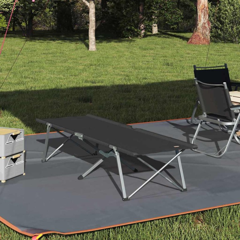 vidaXL Αναδιπλούμενο Κρεβάτι Κάμπινγκ Μαύρο 194 x 62,5 x 42,5 εκ