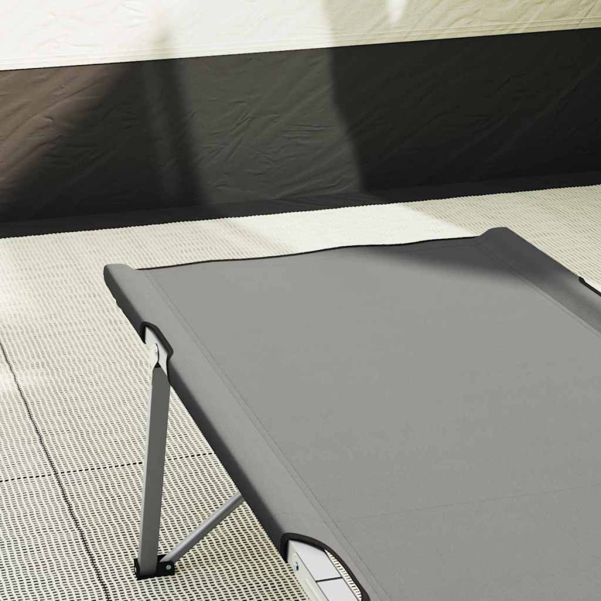 vidaXL Αναδιπλούμενο Κρεβάτι Κάμπινγκ Γκρι 194 x 62,5 x 42,5 εκ