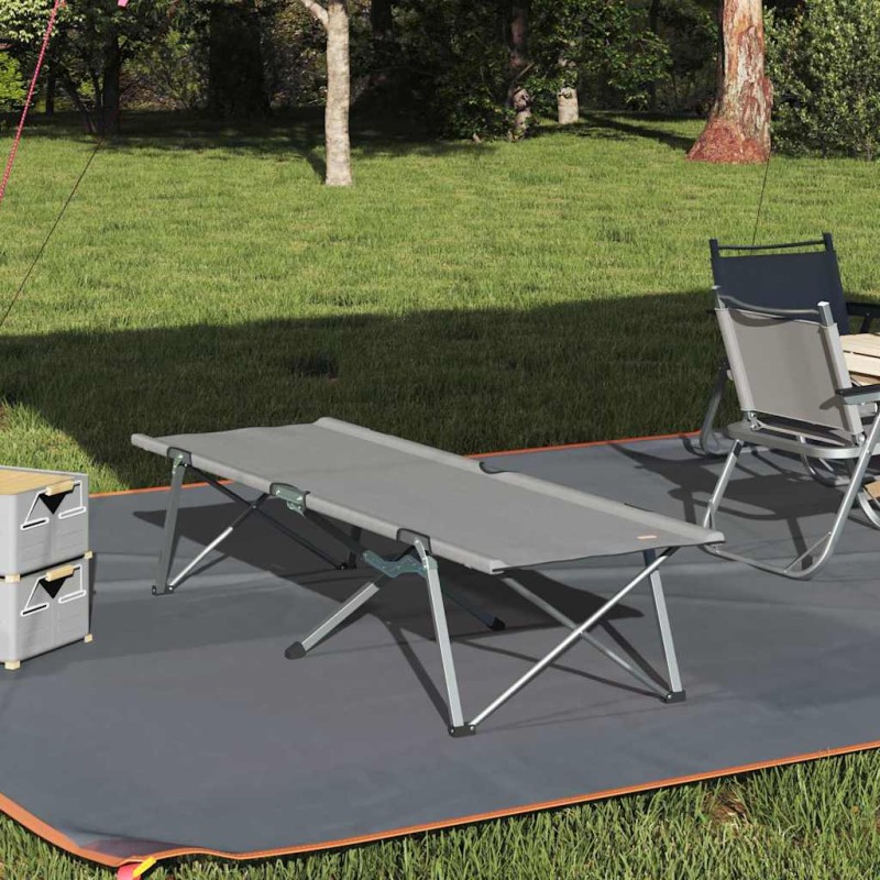 vidaXL Αναδιπλούμενο Κρεβάτι Κάμπινγκ Γκρι 194 x 62,5 x 42,5 εκ