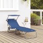 vidaXL Πτυσσόμενη ξαπλώστρα Μπλε 190 x 57 x 81 εκ. oxford