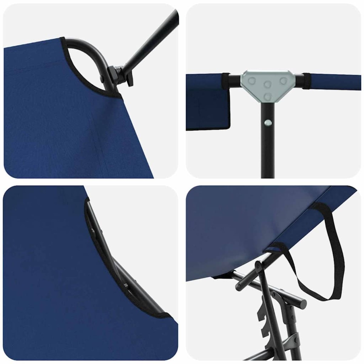 vidaXL Πτυσσόμενη ξαπλώστρα Μπλε 190 x 57 x 81 εκ. oxford