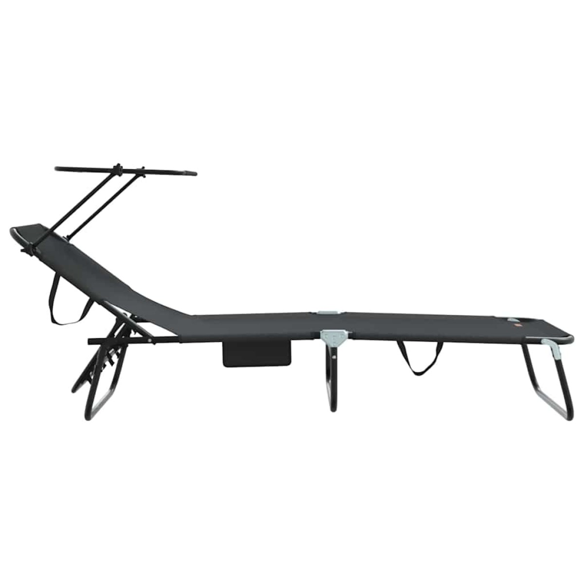 vidaXL Πτυσσόμενη ξαπλώστρα Μαύρο 190 x 57 x 81 εκ. oxford