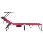vidaXL Πτυσσόμενη ξαπλώστρα Κόκκινο 190 x 57 x 81 εκ. oxford