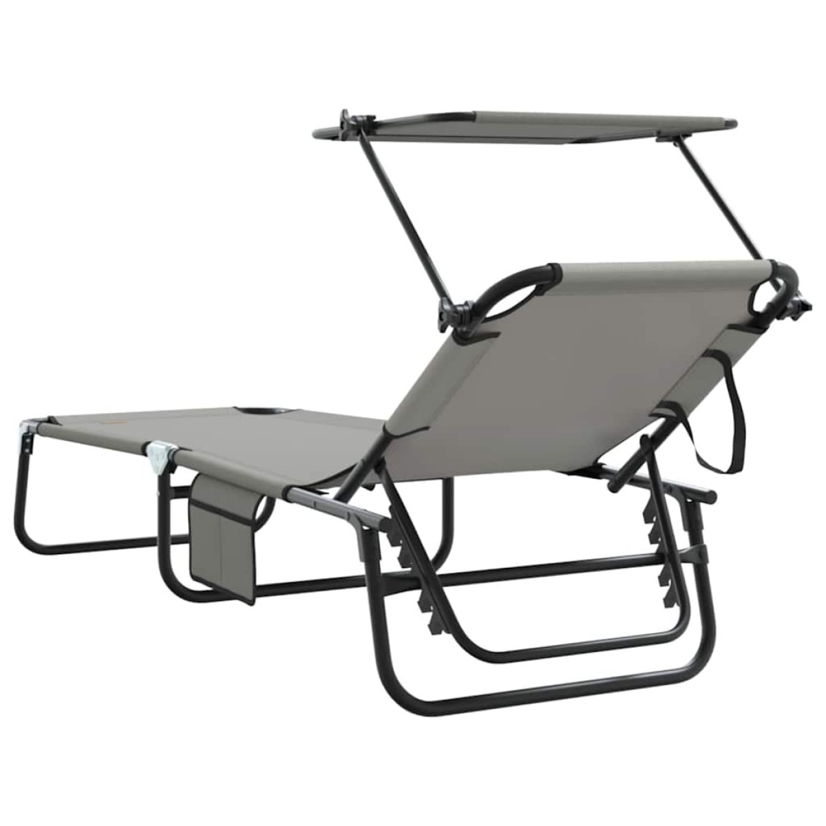 vidaXL Πτυσσόμενη ξαπλώστρα 2 τμχ. oxford Γκρι