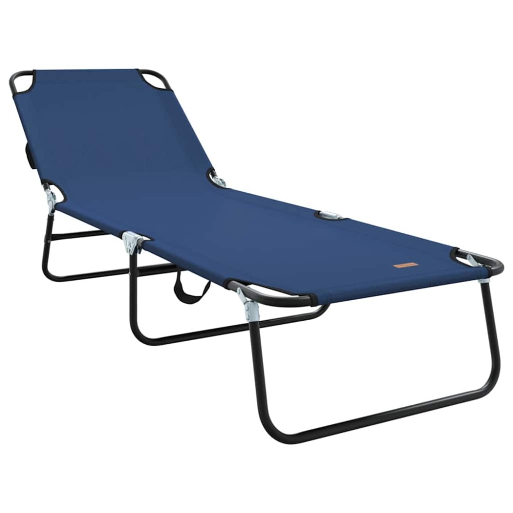 vidaXL Πτυσσόμενη ξαπλώστρα Μπλε 188 x 57 x 86,5 εκ. Πολυεστέρας