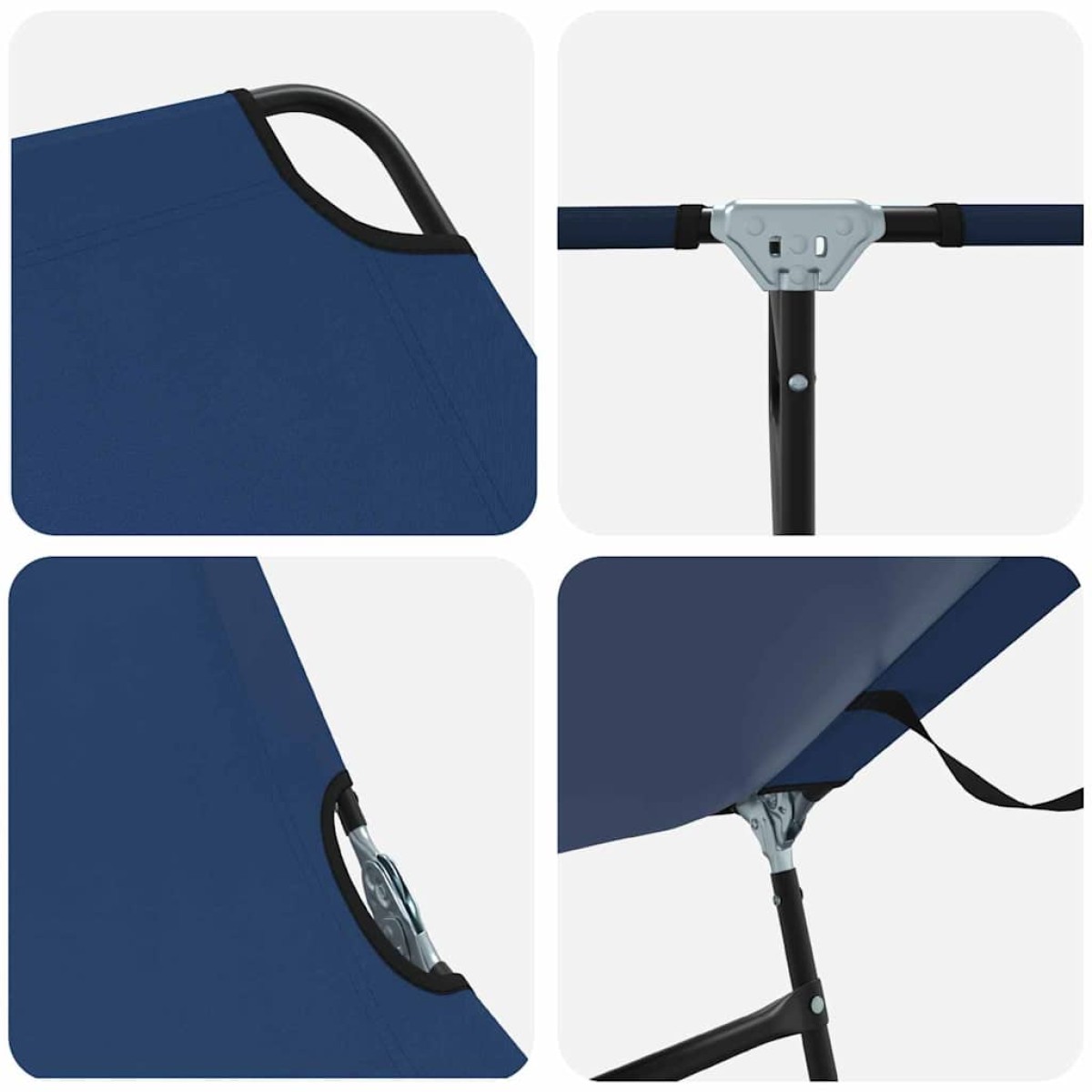 vidaXL Πτυσσόμενη ξαπλώστρα Μπλε 188 x 57 x 86,5 εκ. Πολυεστέρας