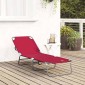 vidaXL Πτυσσόμενη ξαπλώστρα Κόκκινο 188 x 57 x 86,5 εκ. Πολυεστέρας