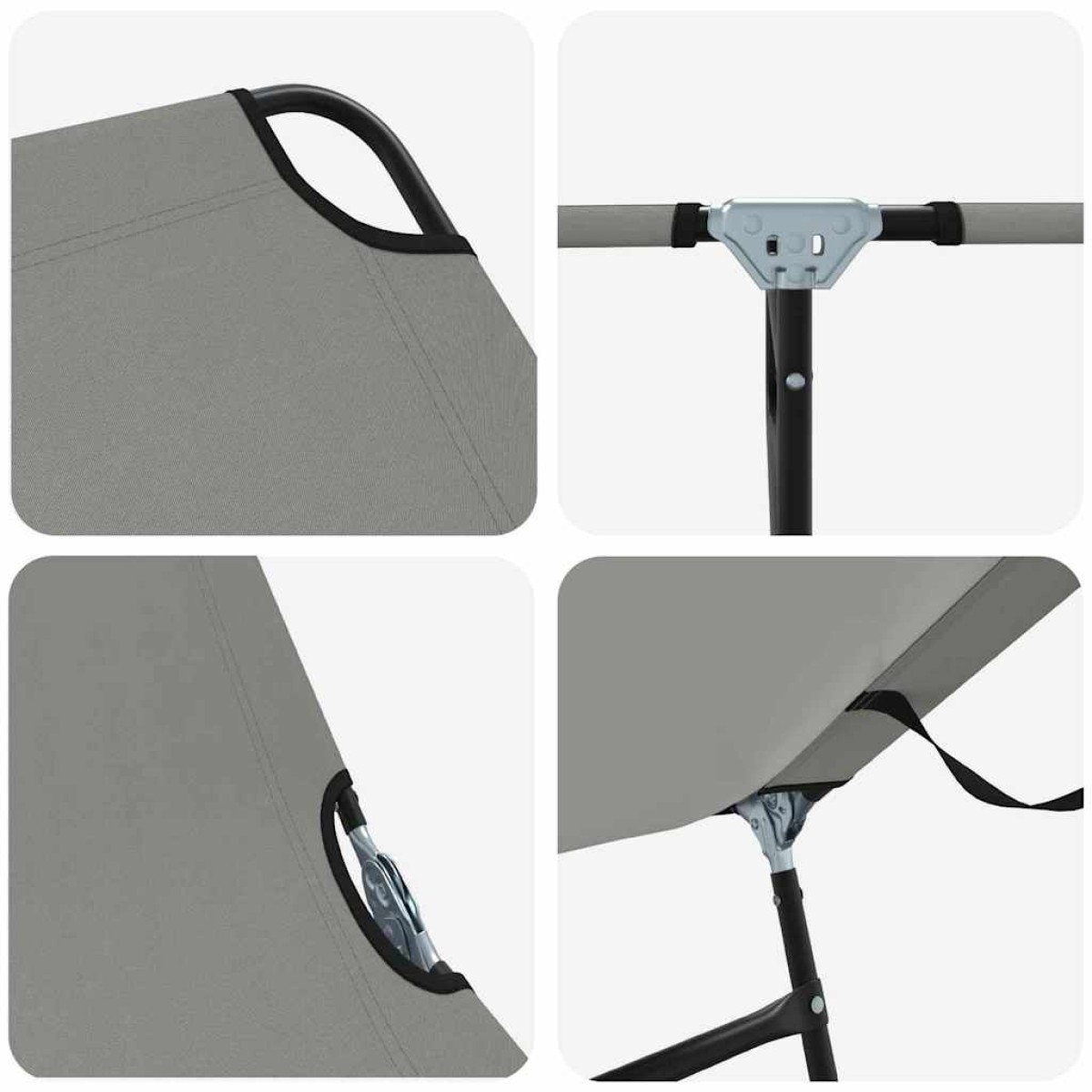vidaXL Πτυσσόμενη ξαπλώστρα Γκρι 188 x 57 x 86,5 εκ. Πολυεστέρας
