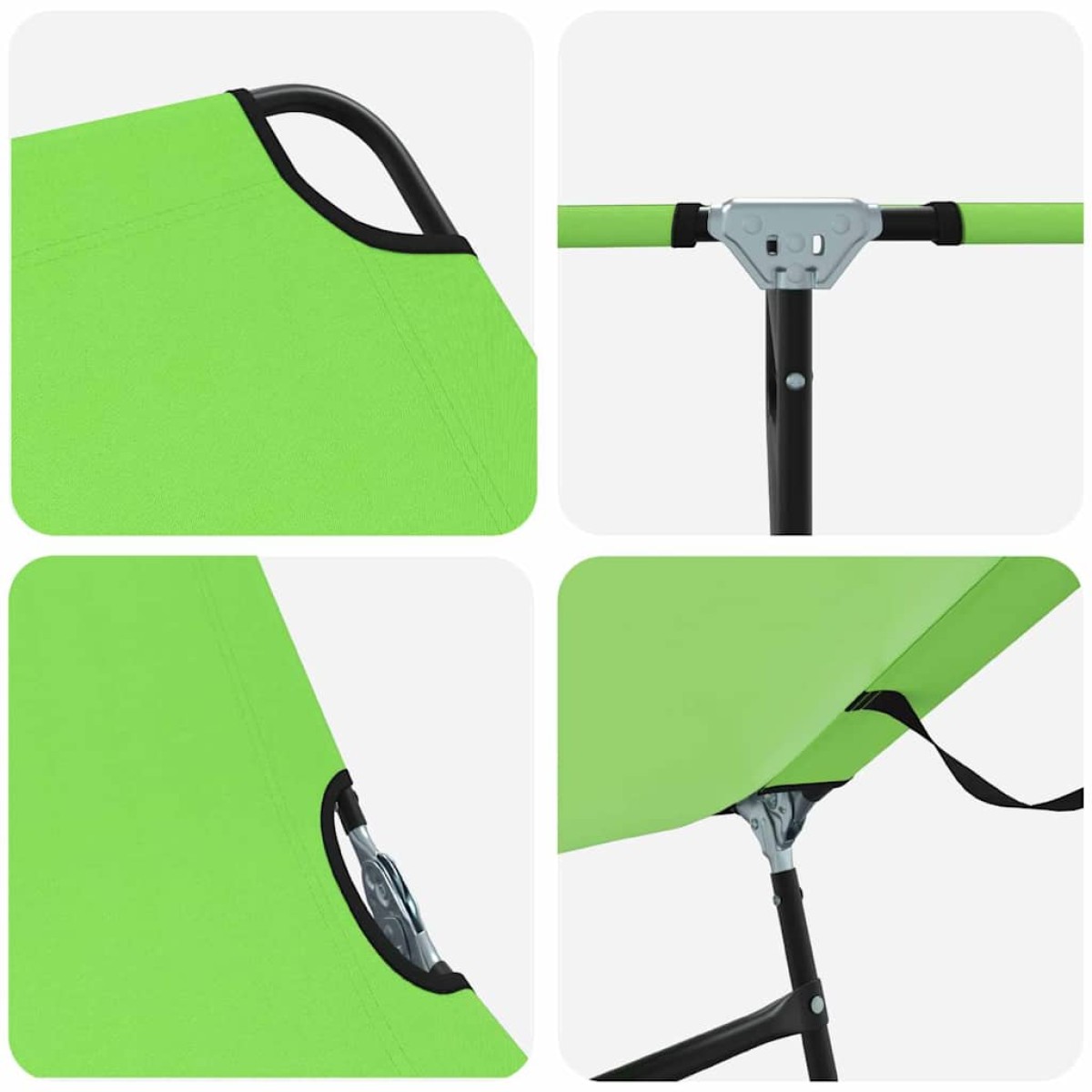 vidaXL Πτυσσόμενη ξαπλώστρα Πράσινο 188 x 57 x 86,5 εκ. Πολυεστέρας