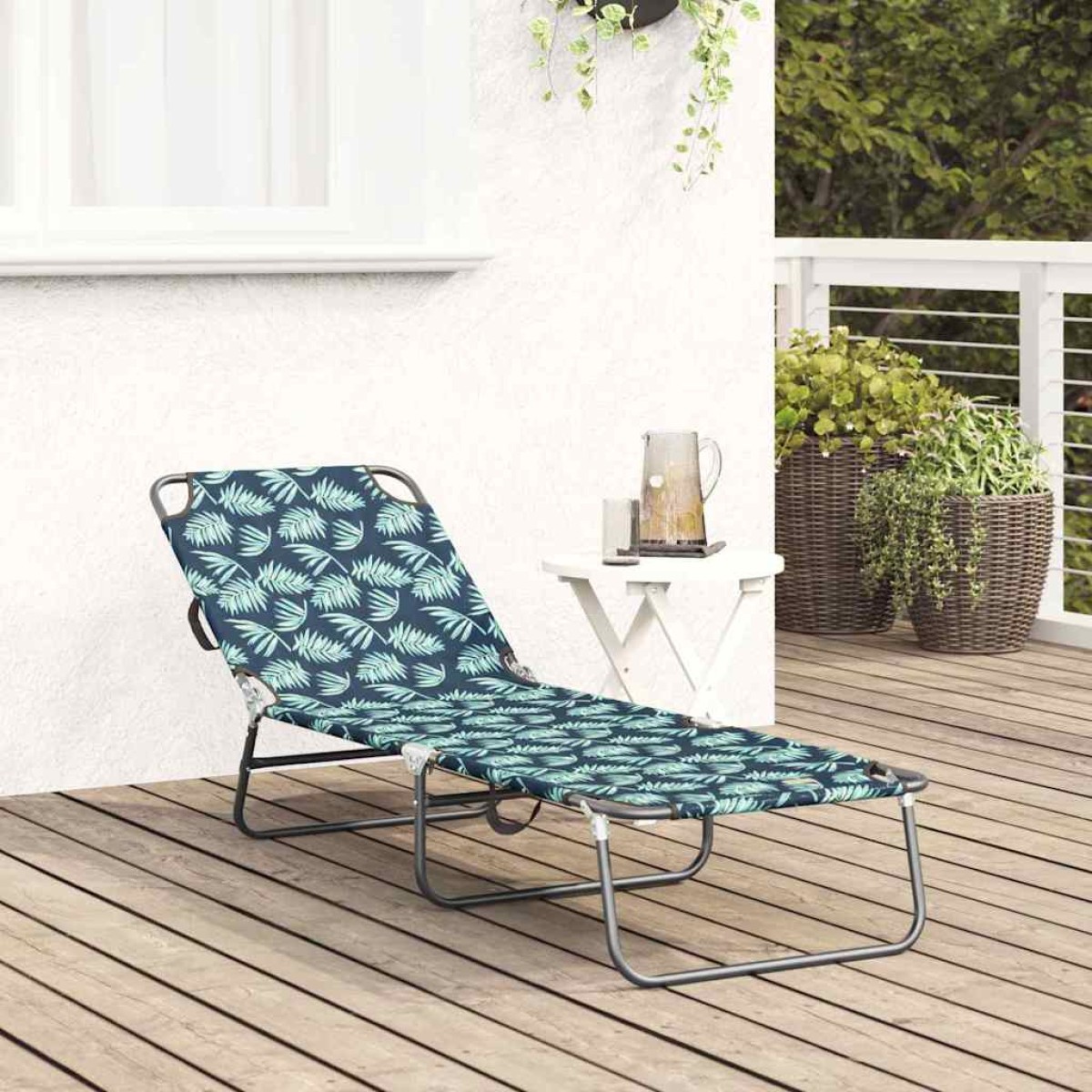 vidaXL Πτυσσόμενη ξαπλώστρα Πολύχρωμο 188 x 57 x 86,5 εκ. Πολυεστέρας