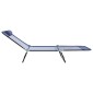 vidaXL Πτυσσόμενη ξαπλώστρα Σκούρο μπλε 182 x 55 x 85,5 εκ Textilene