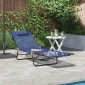 vidaXL Πτυσσόμενη ξαπλώστρα Σκούρο μπλε 182 x 55 x 85,5 εκ Textilene