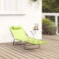 vidaXL Πτυσσόμενη ξαπλώστρα Πράσινο 182 x 55 x 85,5 εκ Textilene