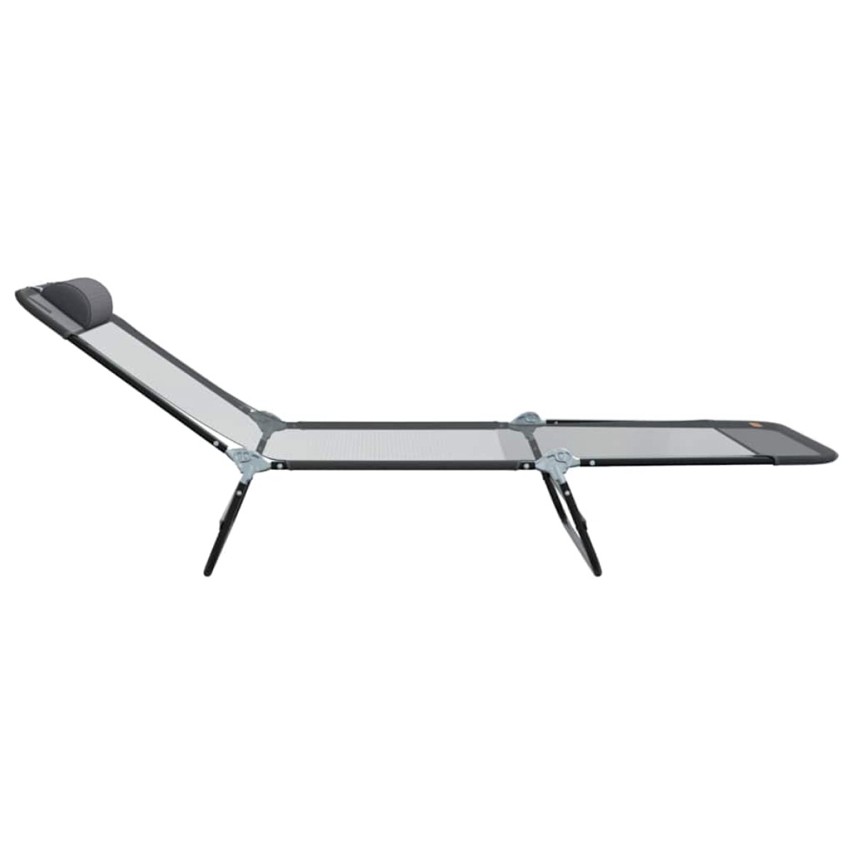 vidaXL Πτυσσόμενη ξαπλώστρα Γκρι 182 x 55 x 85,5 εκ Textilene