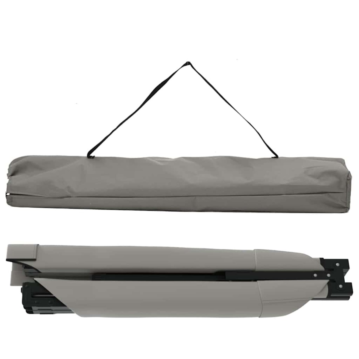 vidaXL Αναδιπλούμενο Κρεβάτι Κάμπινγκ Γκρι 193 x 69 x 45 εκ.