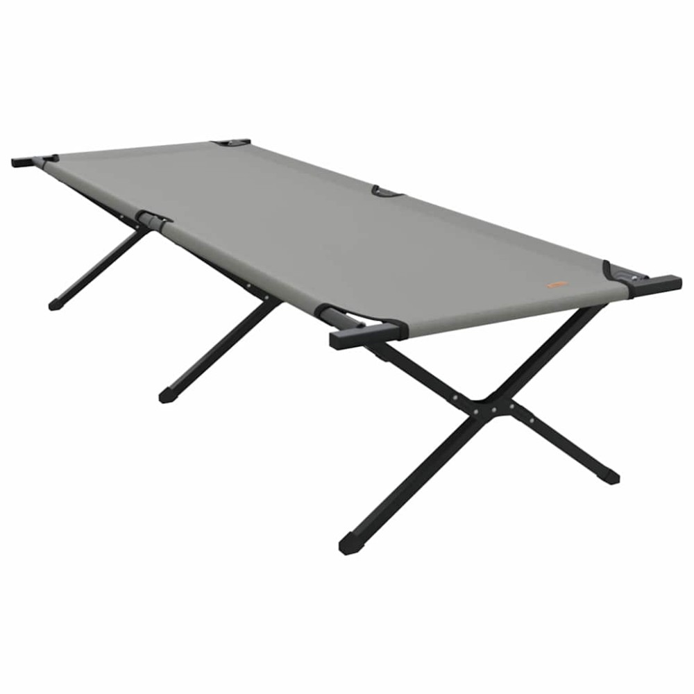 vidaXL Αναδιπλούμενο Κρεβάτι Κάμπινγκ Γκρι 210 x 80 x 46 εκ.