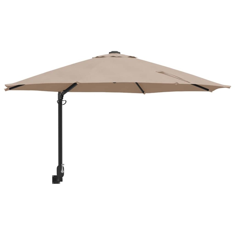 vidaXL Ομπρέλα Κήπου Taupe 248 x 248 x 148 εκ. Πολυεστέρας και Χάλυβας