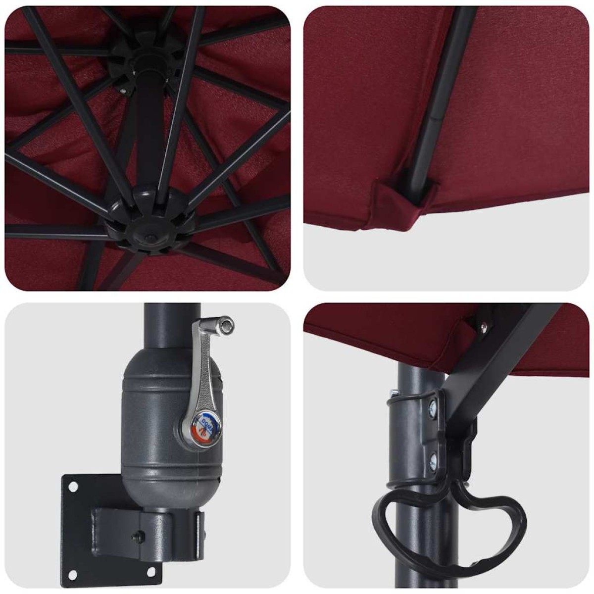 vidaXL Ομπρέλα Κήπου Βεραμάν Κόκκινο 248 x 248 x 148 εκ.