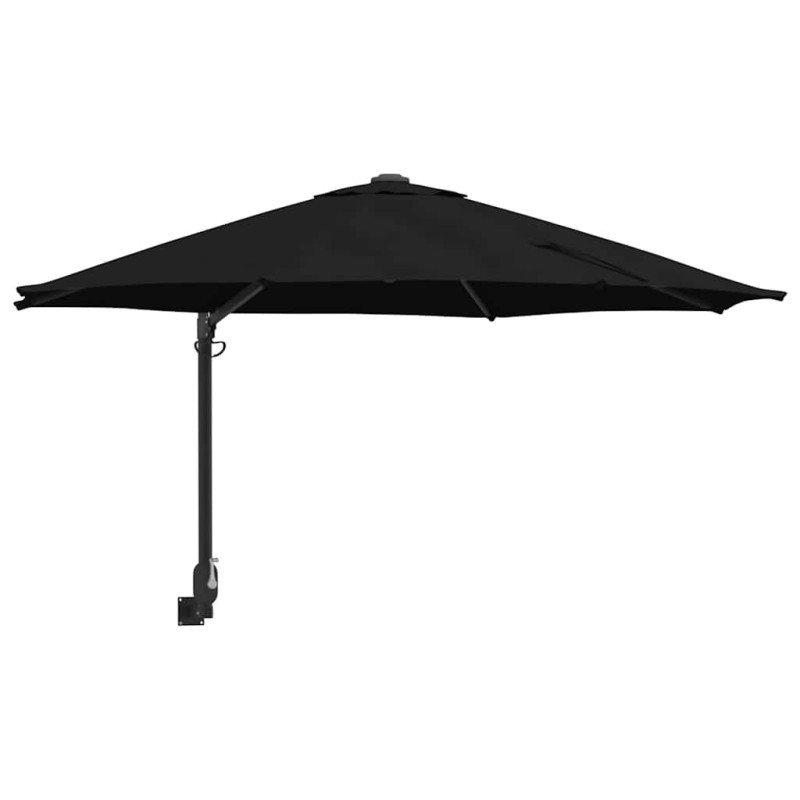 vidaXL Ομπρέλα Κήπου Μαύρο 248 x 248 x 148 εκ. Πολυεστέρας και Χάλυβας