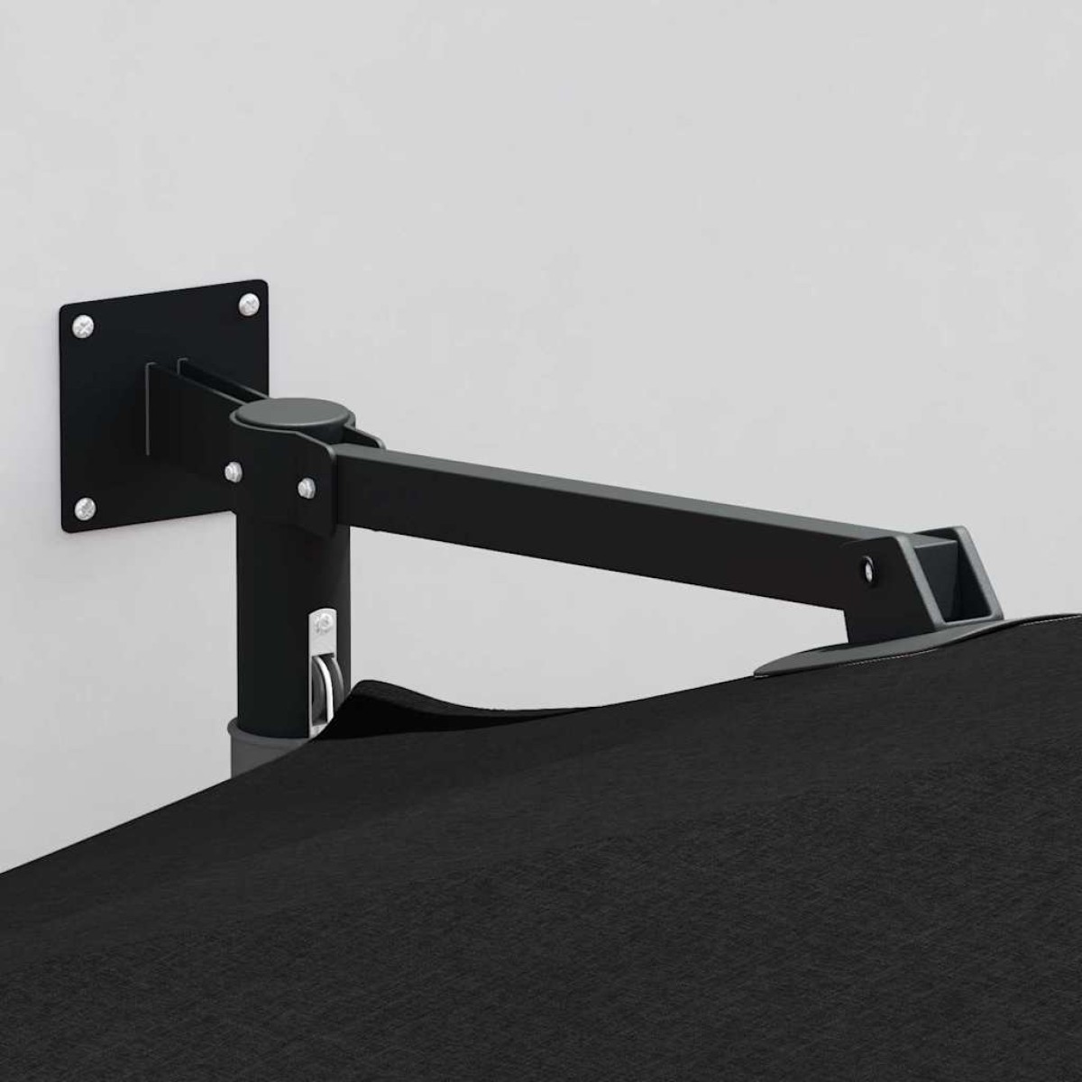 vidaXL Ομπρέλα Κήπου Μαύρο 248 x 248 x 148 εκ. Πολυεστέρας και Χάλυβας