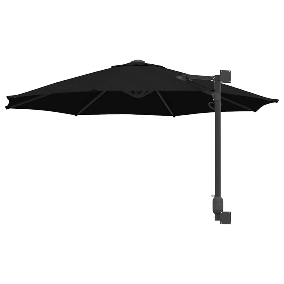 vidaXL Ομπρέλα Κήπου Μαύρο 248 x 248 x 148 εκ. Πολυεστέρας και Χάλυβας