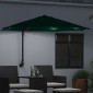 vidaXL Ομπρέλα Κήπου με φώτα λωρίδας LED Πράσινο 248 x 248 x 148 εκ.