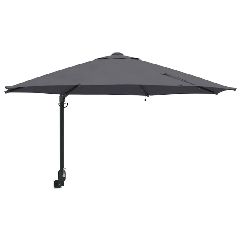 vidaXL Ομπρέλα Κήπου με φώτα λωρίδας LED Ανθρακί 248 x 248 x 148 εκ.