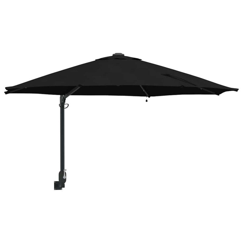 vidaXL Ομπρέλα Κήπου Μαύρο 248 x 248 x 148 εκ. Πολυεστέρας και Χάλυβας