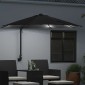 vidaXL Ομπρέλα Κήπου Μαύρο 248 x 248 x 148 εκ. Πολυεστέρας και Χάλυβας