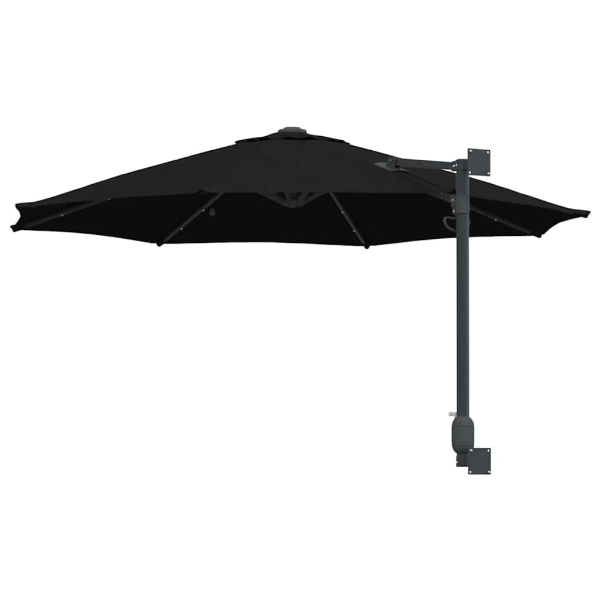 vidaXL Ομπρέλα Κήπου Μαύρο 248 x 248 x 148 εκ. Πολυεστέρας και Χάλυβας