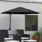 vidaXL Ομπρέλα Κήπου Μαύρο 248 x 248 x 148 εκ. Πολυεστέρας και Χάλυβας