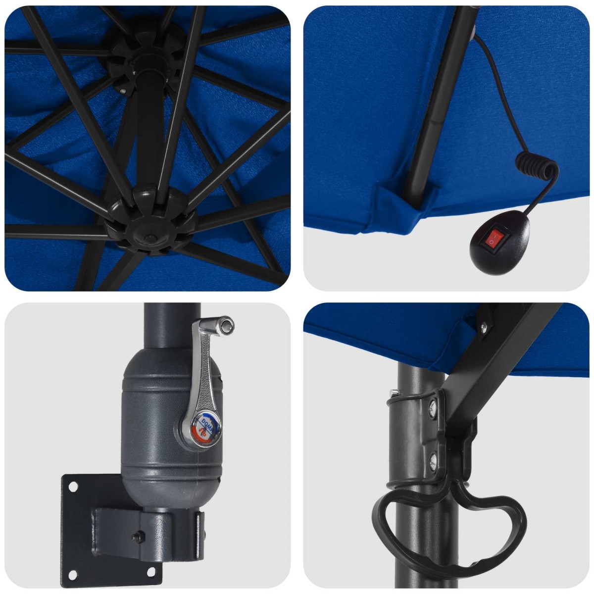 vidaXL Ομπρέλα Κήπου 248 x 248 x 148 εκ. Πολυεστέρας και Χάλυβας