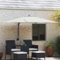 vidaXL Ομπρέλα Κήπου με φώτα λωρίδας LED Άμμος 248,5 x 247,5 x 160 εκ.