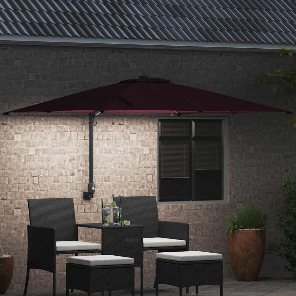 vidaXL Ομπρέλα Κήπου Βεραμάν Κόκκινο 248,5 x 247,5 x 160 εκ.