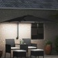 vidaXL Ομπρέλα Κήπου με φώτα λωρίδας LED Μαύρο 248,5 x 247,5 x 160 εκ.