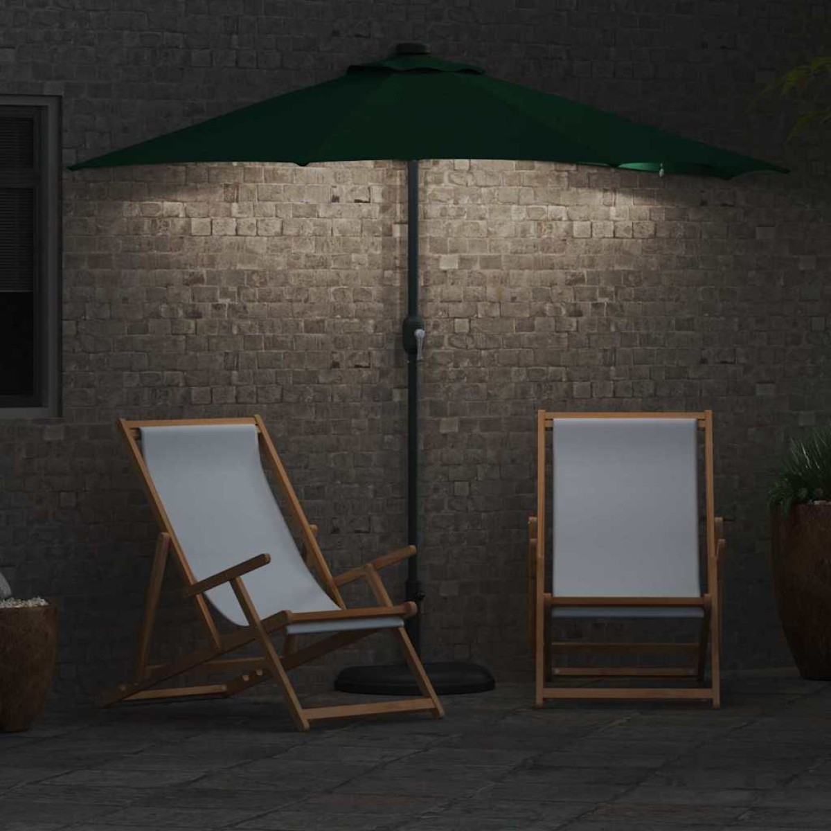 vidaXL Ομπρέλα Κήπου Πράσινο 294 x 150 x 223 εκ