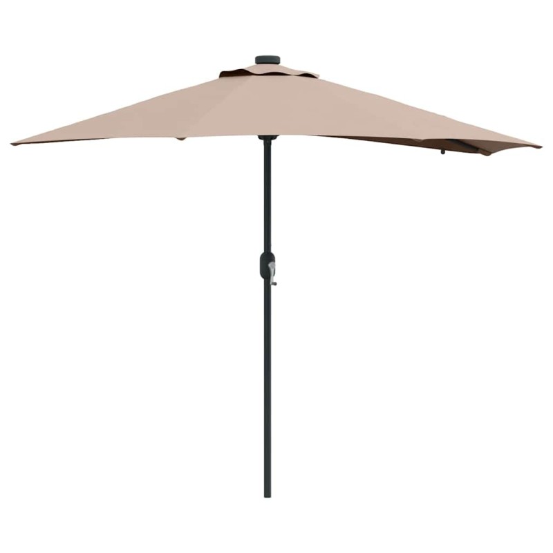 vidaXL Ομπρέλα Κήπου Taupe 294 x 150 x 223 εκ Πολυεστέρας και Χάλυβας