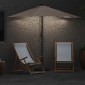 vidaXL Ομπρέλα Κήπου Taupe 294 x 150 x 223 εκ Πολυεστέρας και Χάλυβας