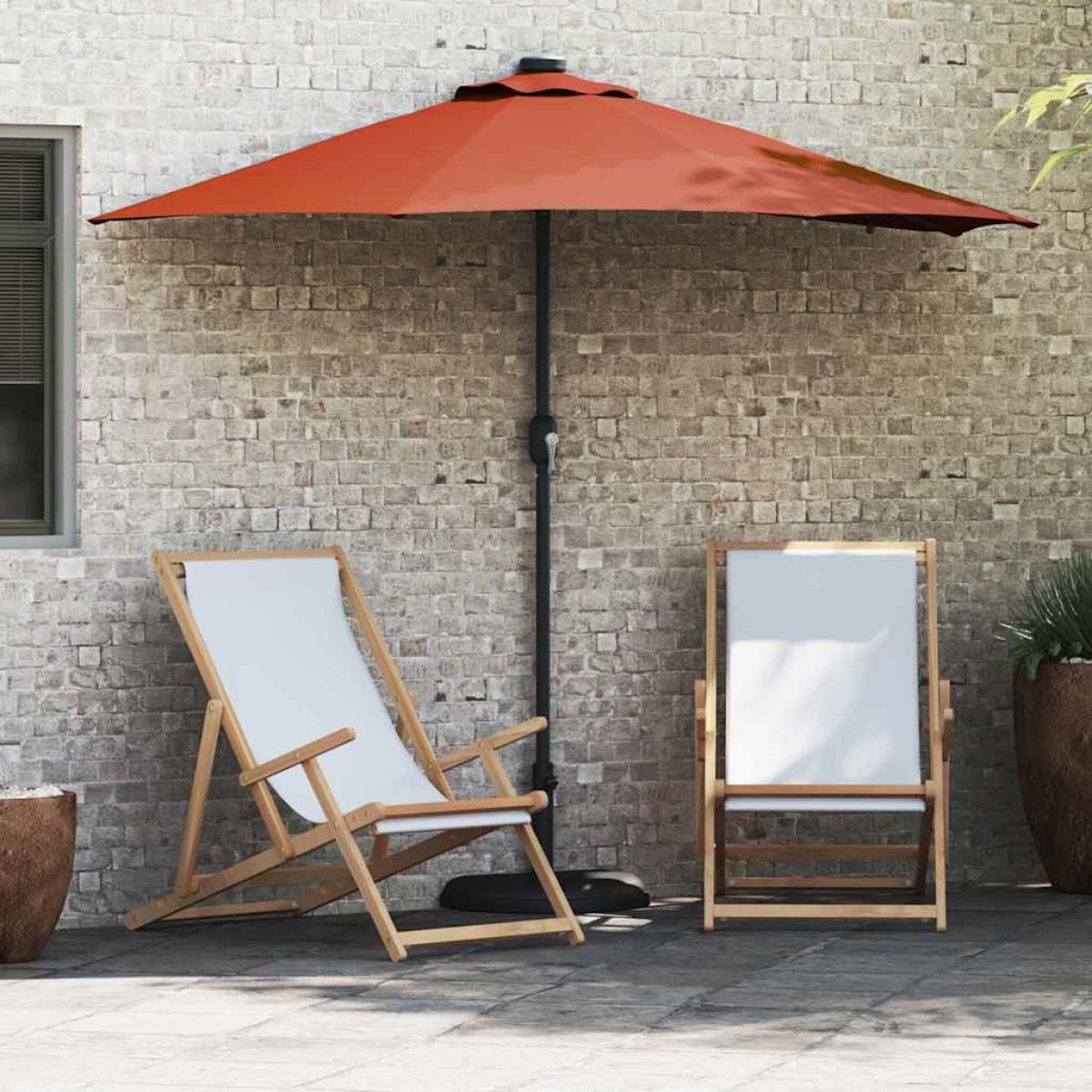 vidaXL Ομπρέλα Κήπου Τερακότα 294 x 150 x 223 εκ