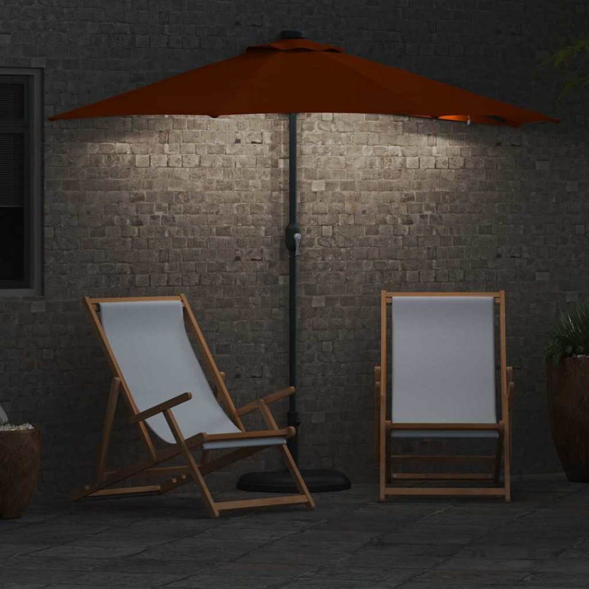 vidaXL Ομπρέλα Κήπου Τερακότα 294 x 150 x 223 εκ