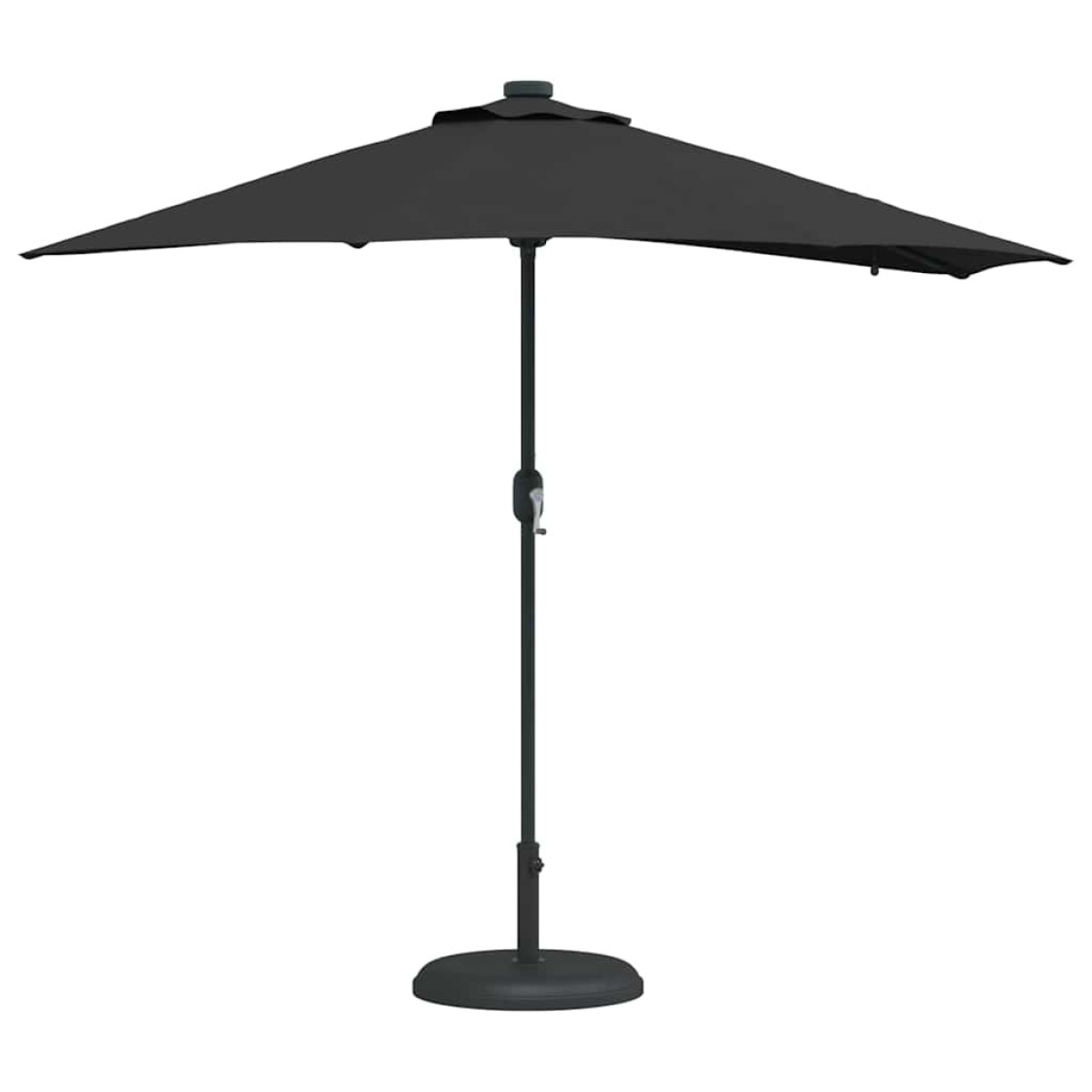 vidaXL Ομπρέλα Κήπου Μαύρο 294 x 150 x 223 εκ Πολυεστέρας και Χάλυβας
