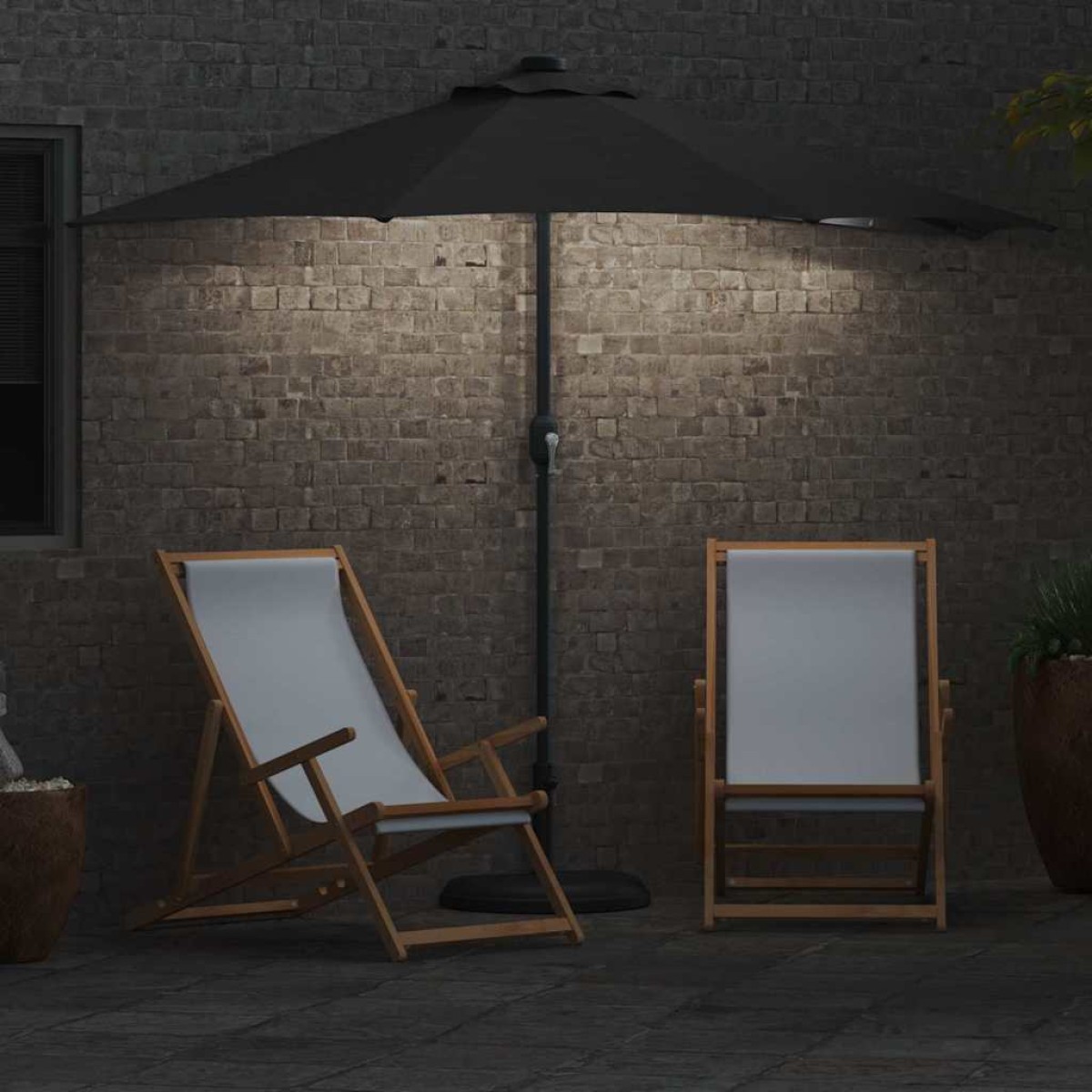 vidaXL Ομπρέλα Κήπου Ανθρακί 294 x 150 x 224 εκ